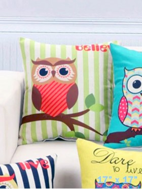 Owl Print Cushion Cover & Filler Owl Print Cushion Cover & Filler